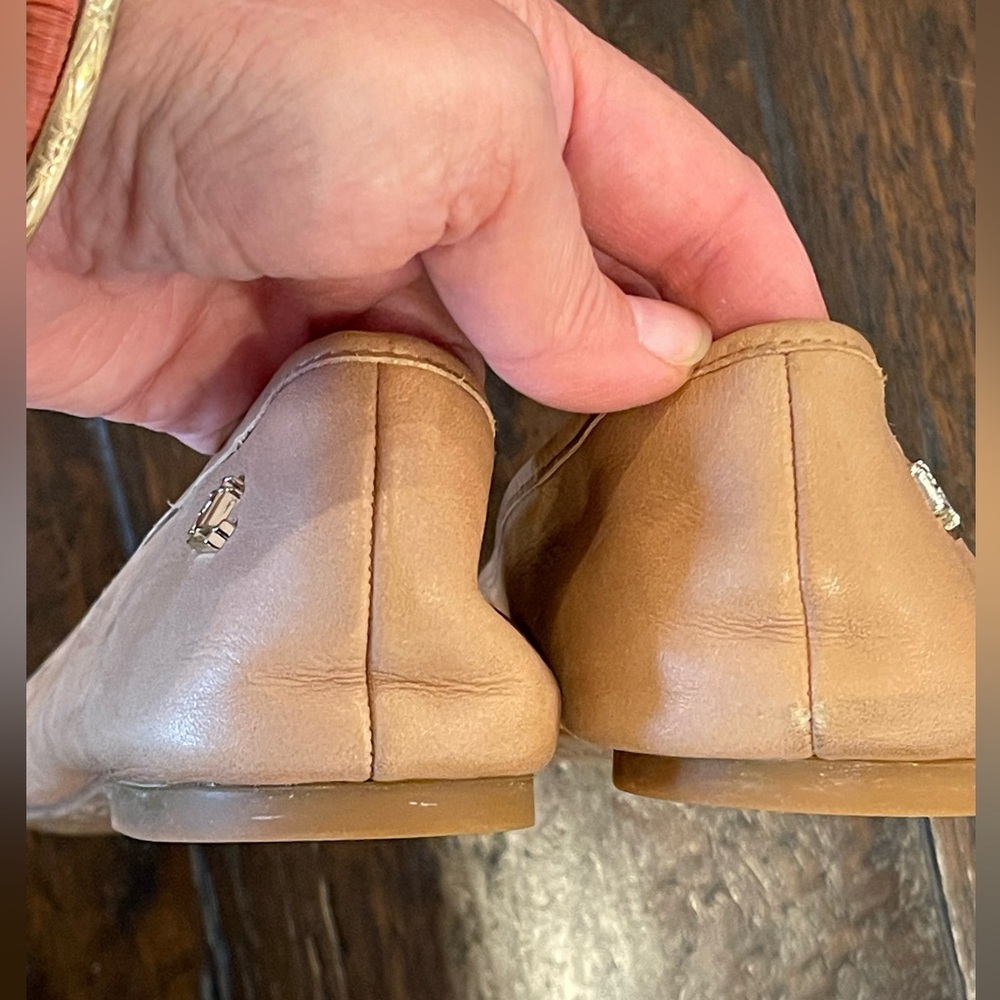 Ralph Lauren Jayna natural colored leather ballet flats with bow - Picture 11 of 11